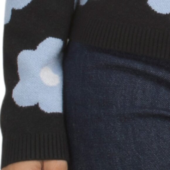 CYNTHIA ROWLEY Doubleknit Floral Crew Neck Sweater - Picture 4 of 4